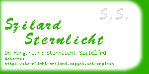 szilard sternlicht business card